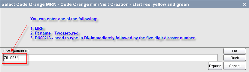 Enter Patient ID
