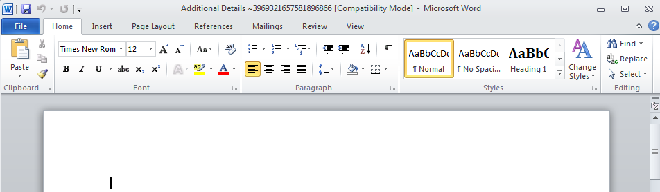 Microsoft Word document