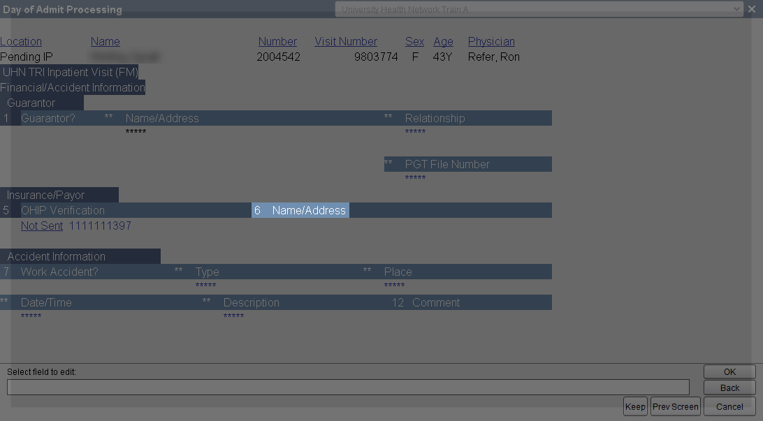 Name/Address field