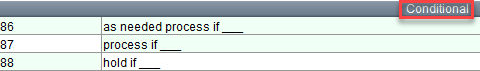 Conditional list of options