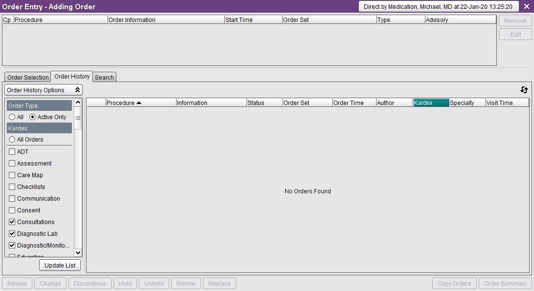 Order Entry Screen after Order Block Condition