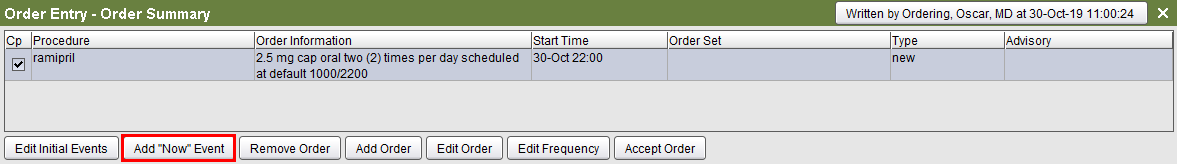 Add "Now" Event button