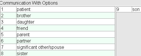 Relationship to Patient Option