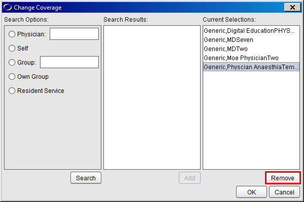 Change Coverage - Remove
