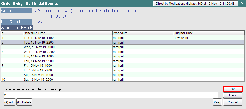 List of Scheduled Events