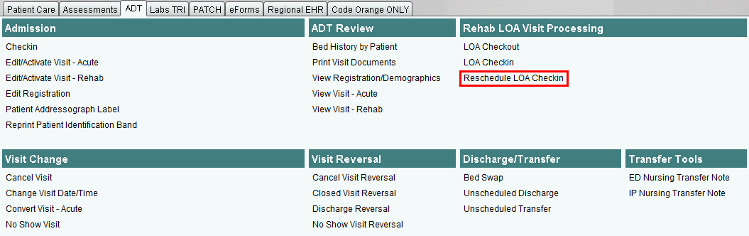 Reschedule LOA Checkin