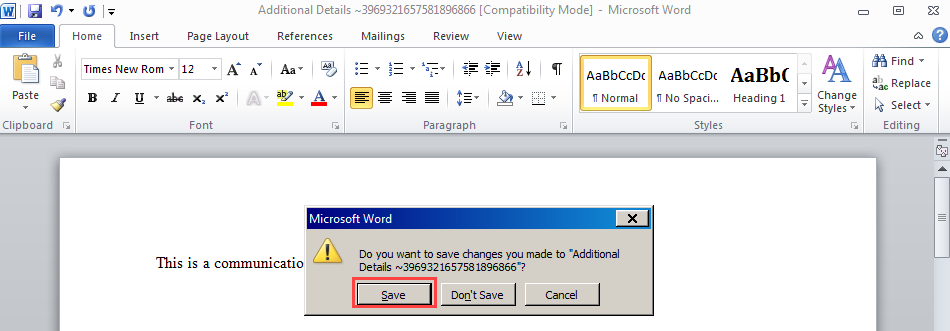 Save document